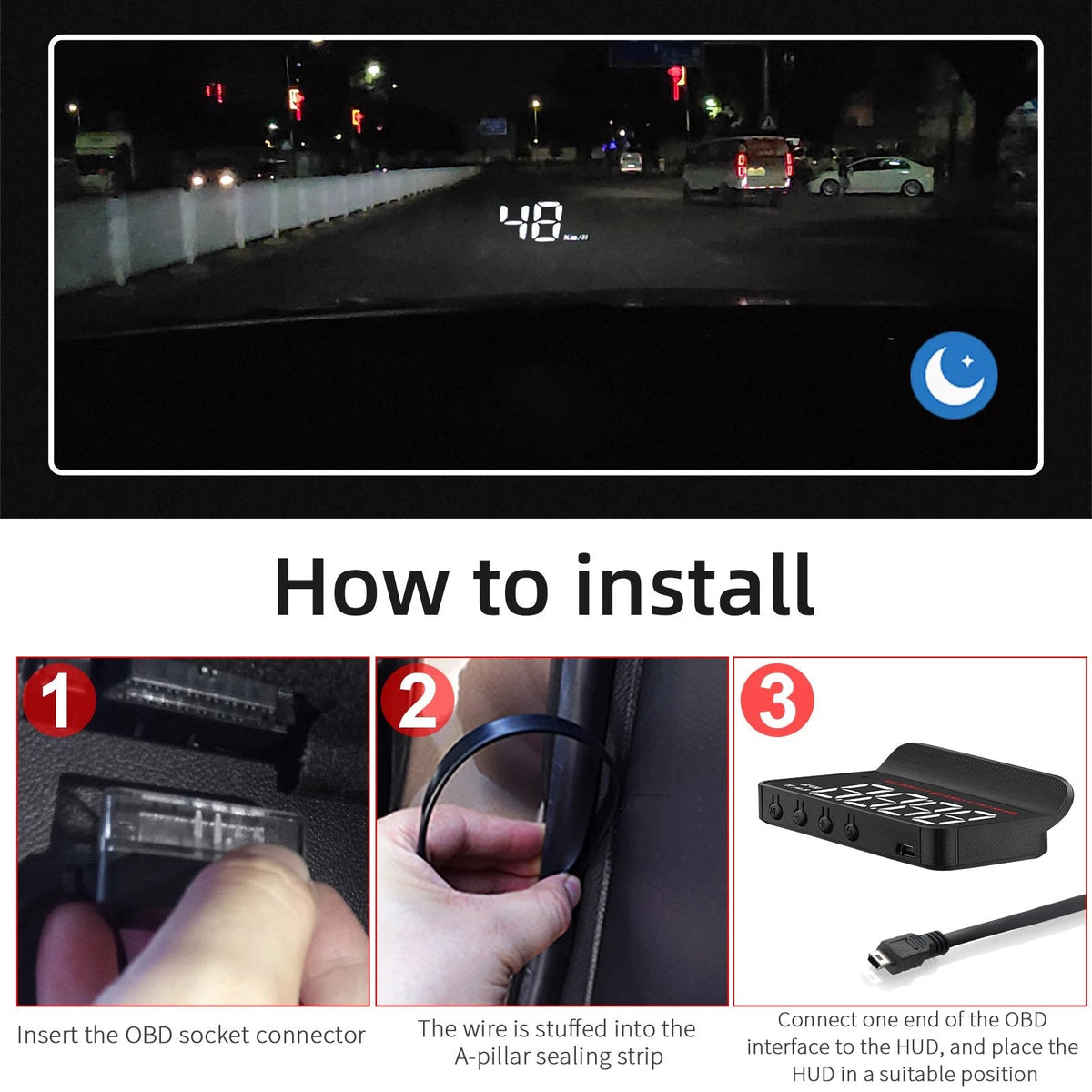 Compteur De Vitesse Projecteur Universel OBD2