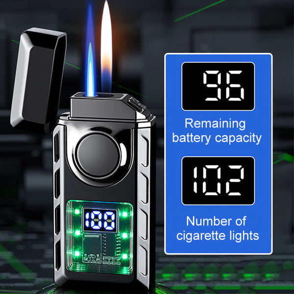 Briquet Double Flamme Haute Performance avec Éclairage Multicolore