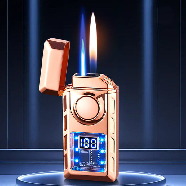 Briquet Double Flamme Haute Performance avec Éclairage Multicolore
